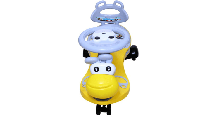 Happy Bee Kids Ride-On Car with Safety Ring – Yellow
