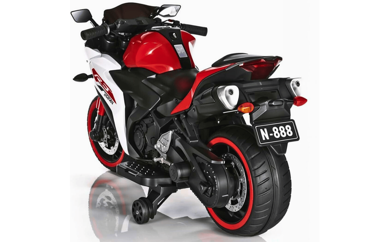 ALSTOY R6 Kids Electric Ride-On Sports Bike with LED Lights & Training Wheels