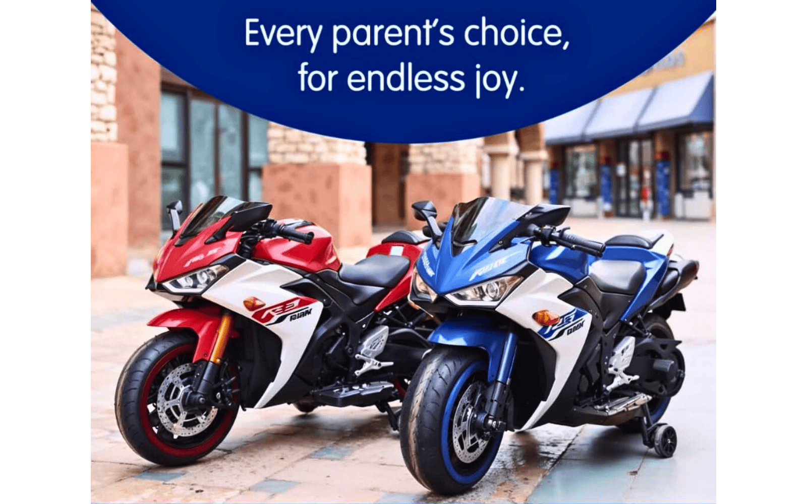 ALSTOY R6 Kids Electric Ride-On Sports Bike with LED Lights & Training Wheels