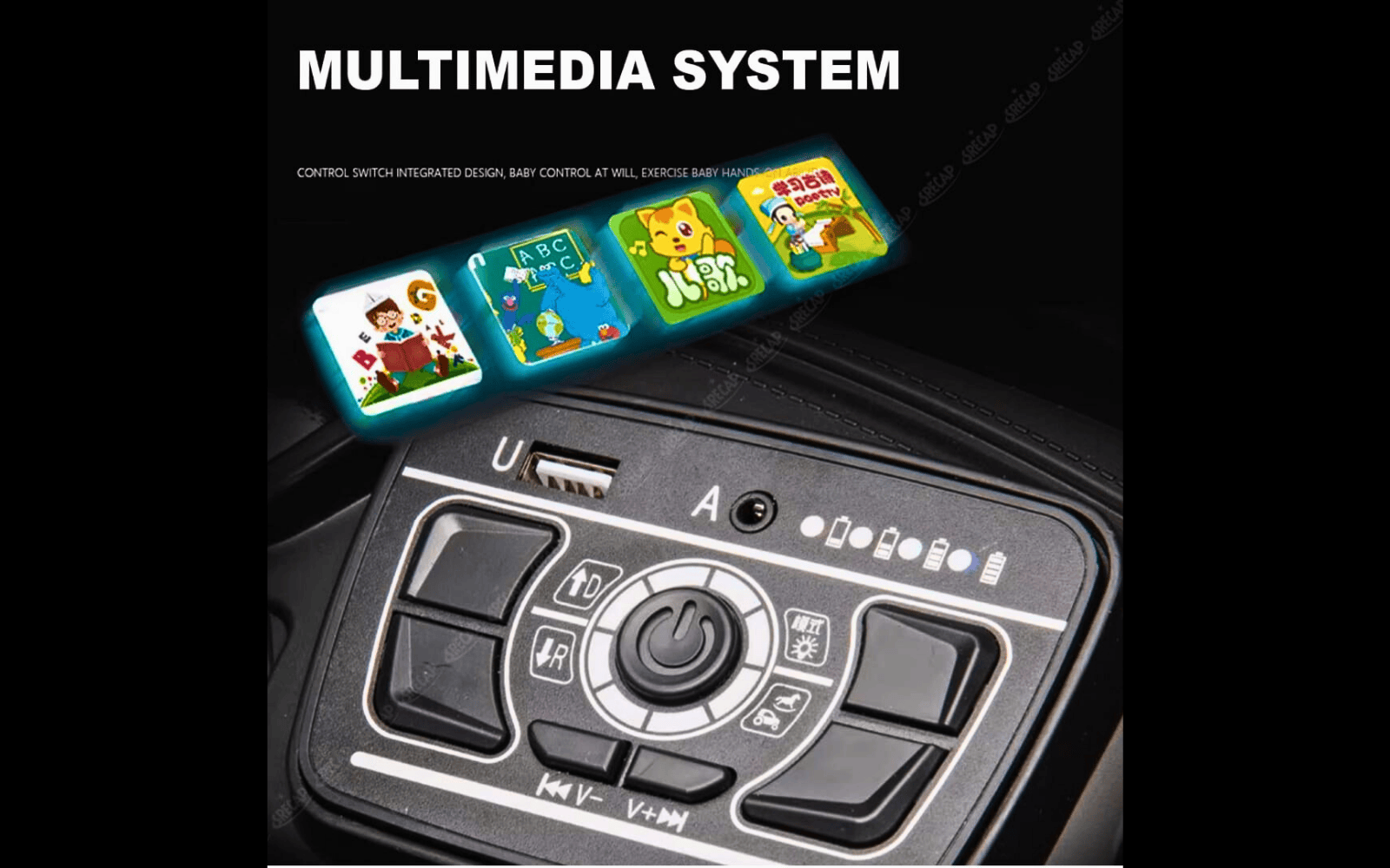 4x4 Kids Electric Ride-On Off-Road Jeep with Remote Control, LED Lights & Multimedia System