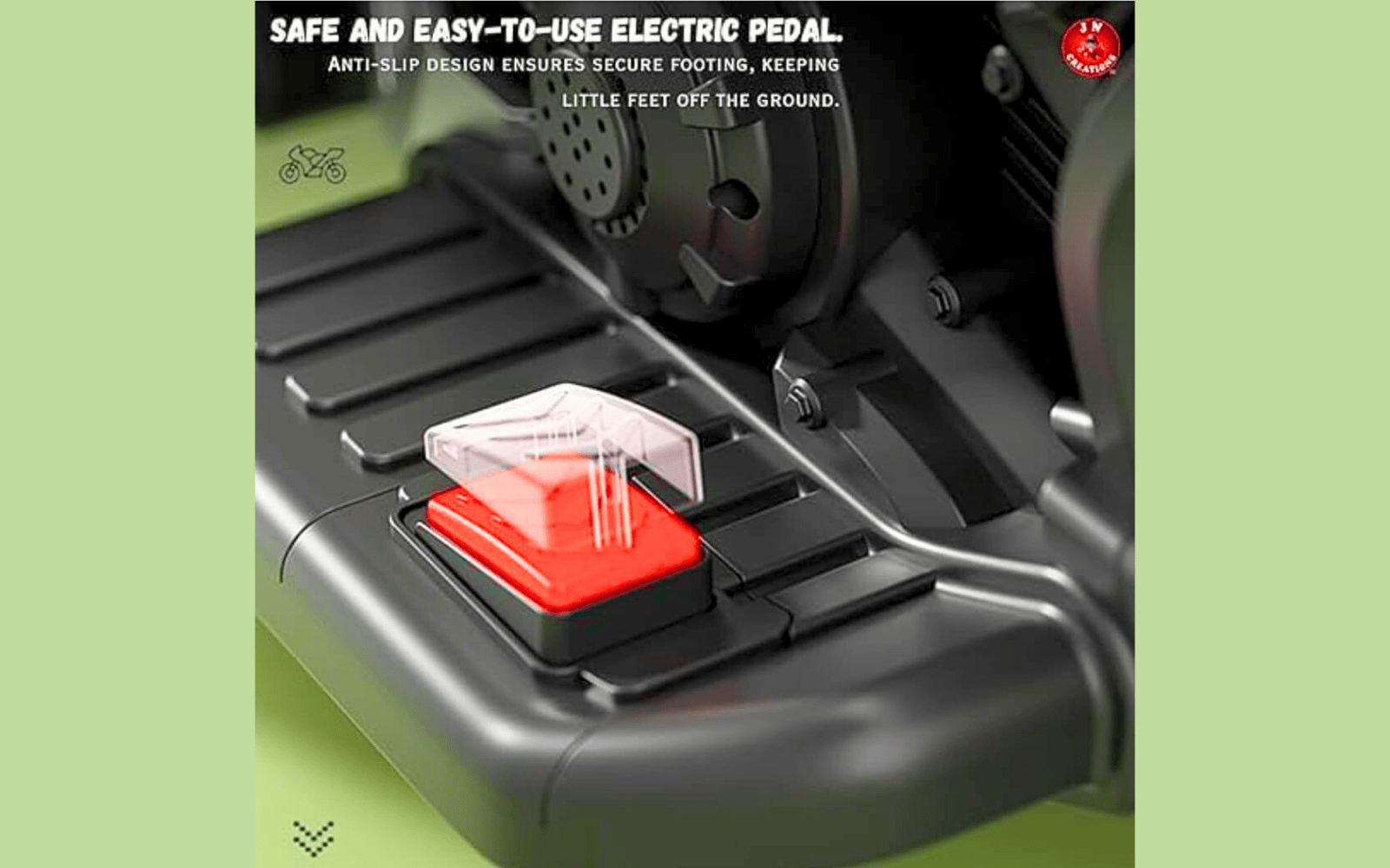 Kawaii Kids Electric Ride-On Motorcycle with LED Lights, Music System & Training Wheels