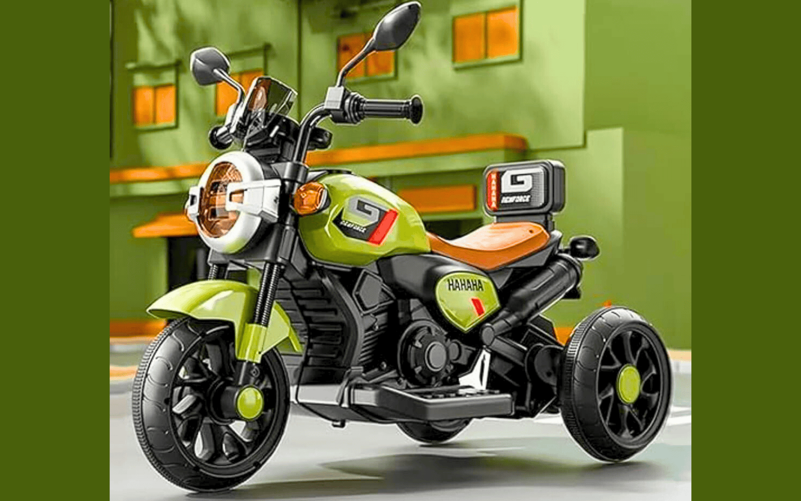 Kawaii Kids Electric Ride-On Motorcycle with LED Lights, Music System & Training Wheels