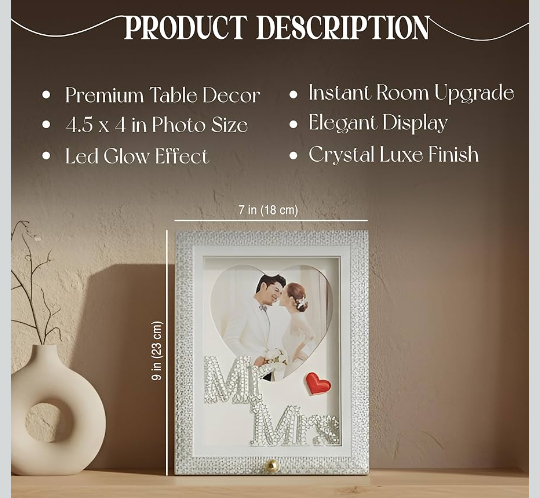 Photo touch  led couple frame medium