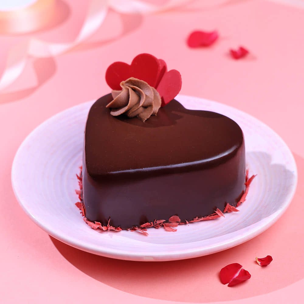Chocolate Truffle Heart Cake