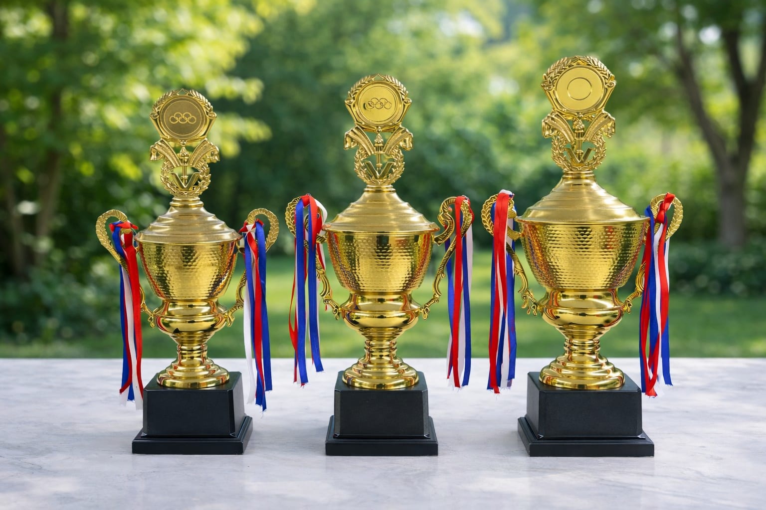 Golden Olympic Style Trophy Set (Set Of 3)