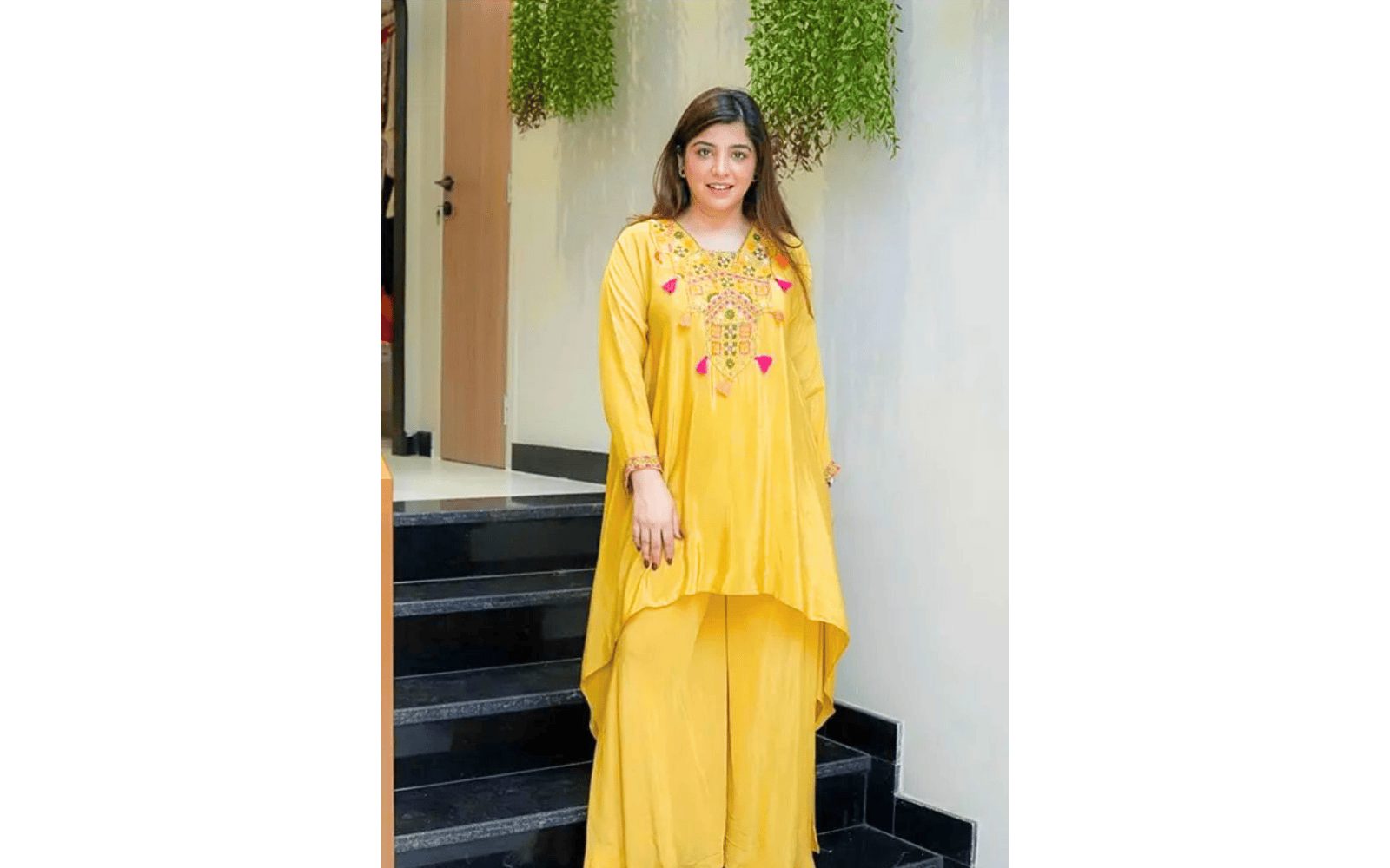 Yellow Designer Kurta Palazzo Set