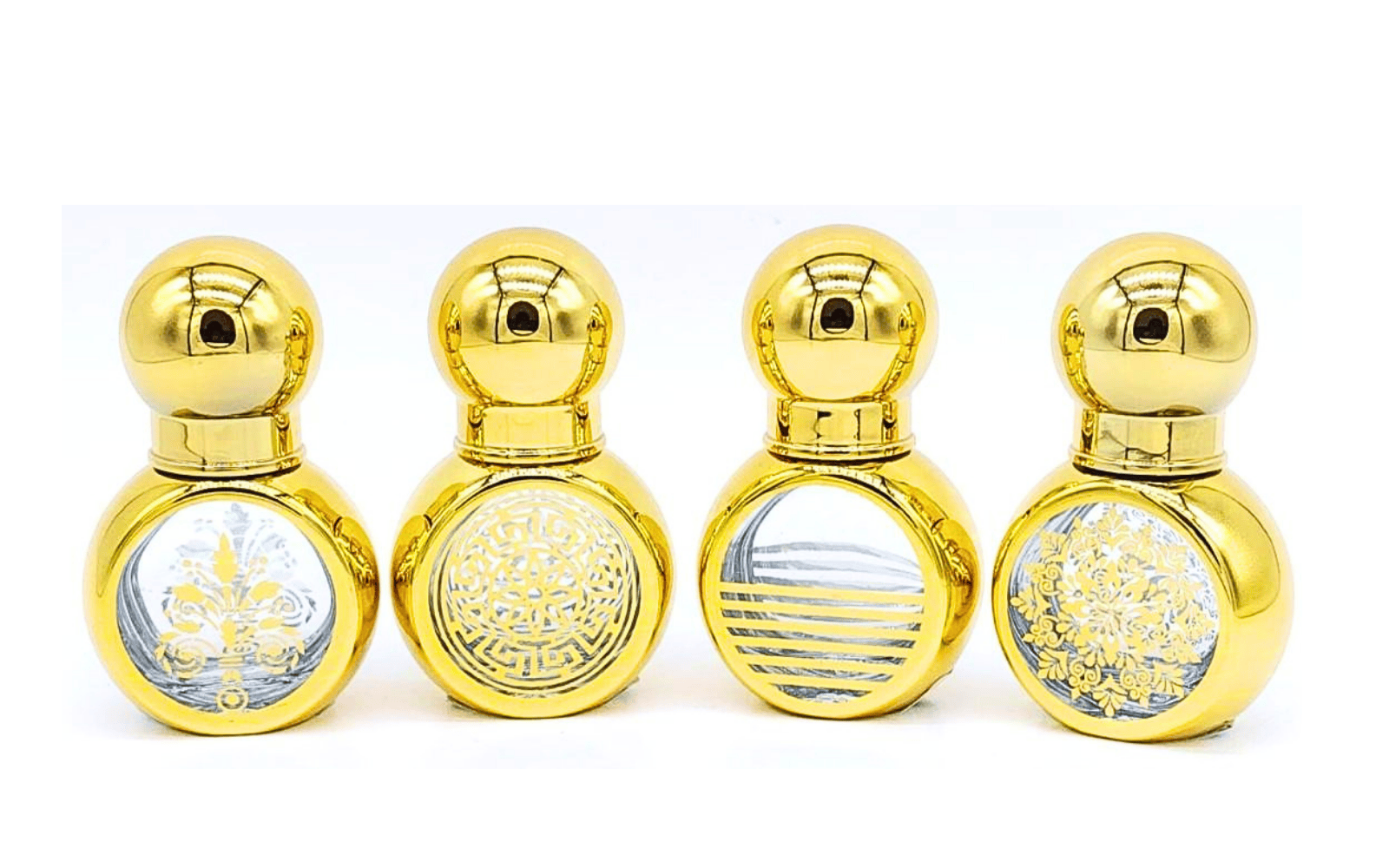 Premium Designer Attar Bottles – Gold Plated Empty Perfume Bottles (Multi Design)