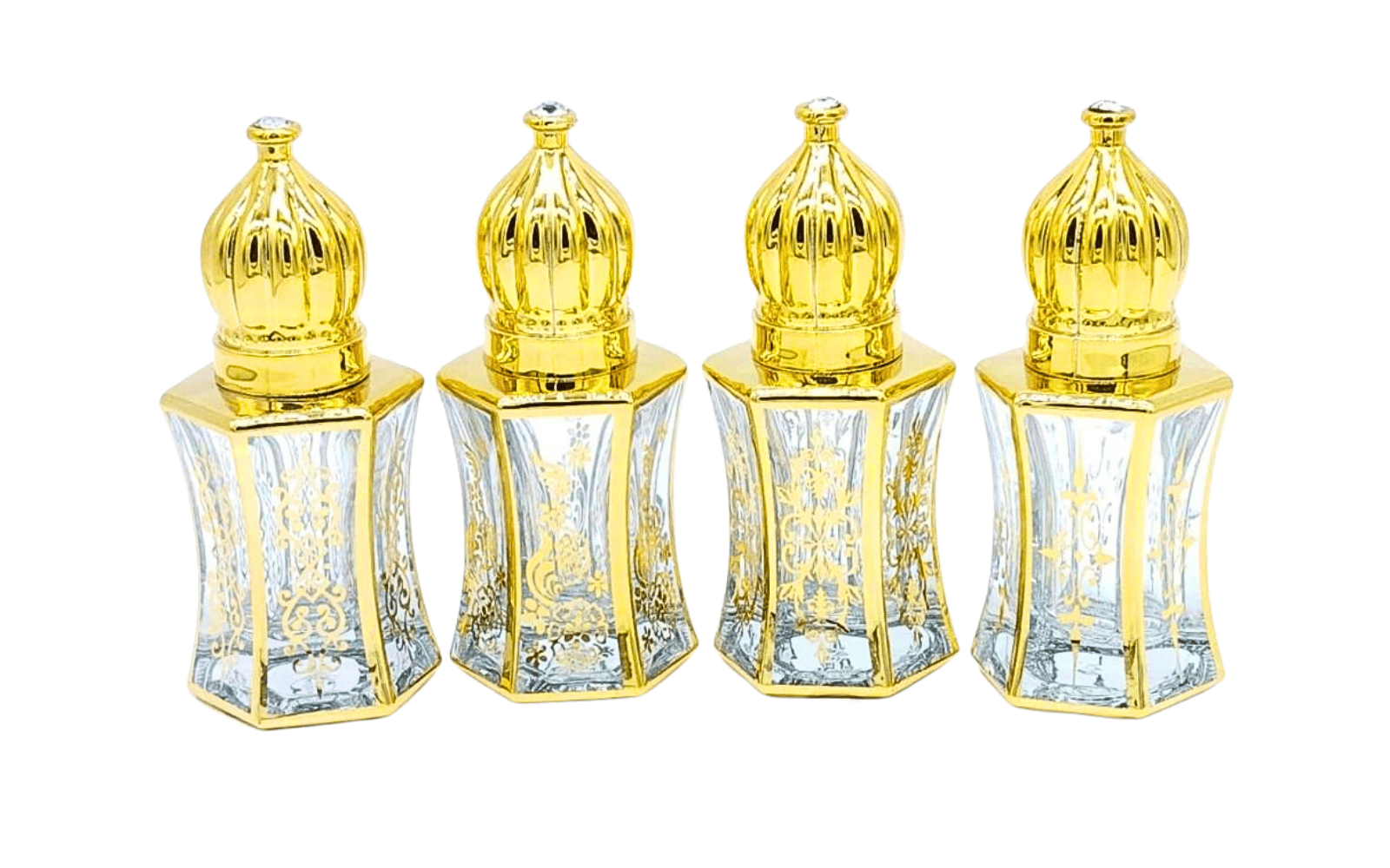 Premium Designer Attar Bottles – Gold Plated Empty Perfume Bottles (Multi Design)