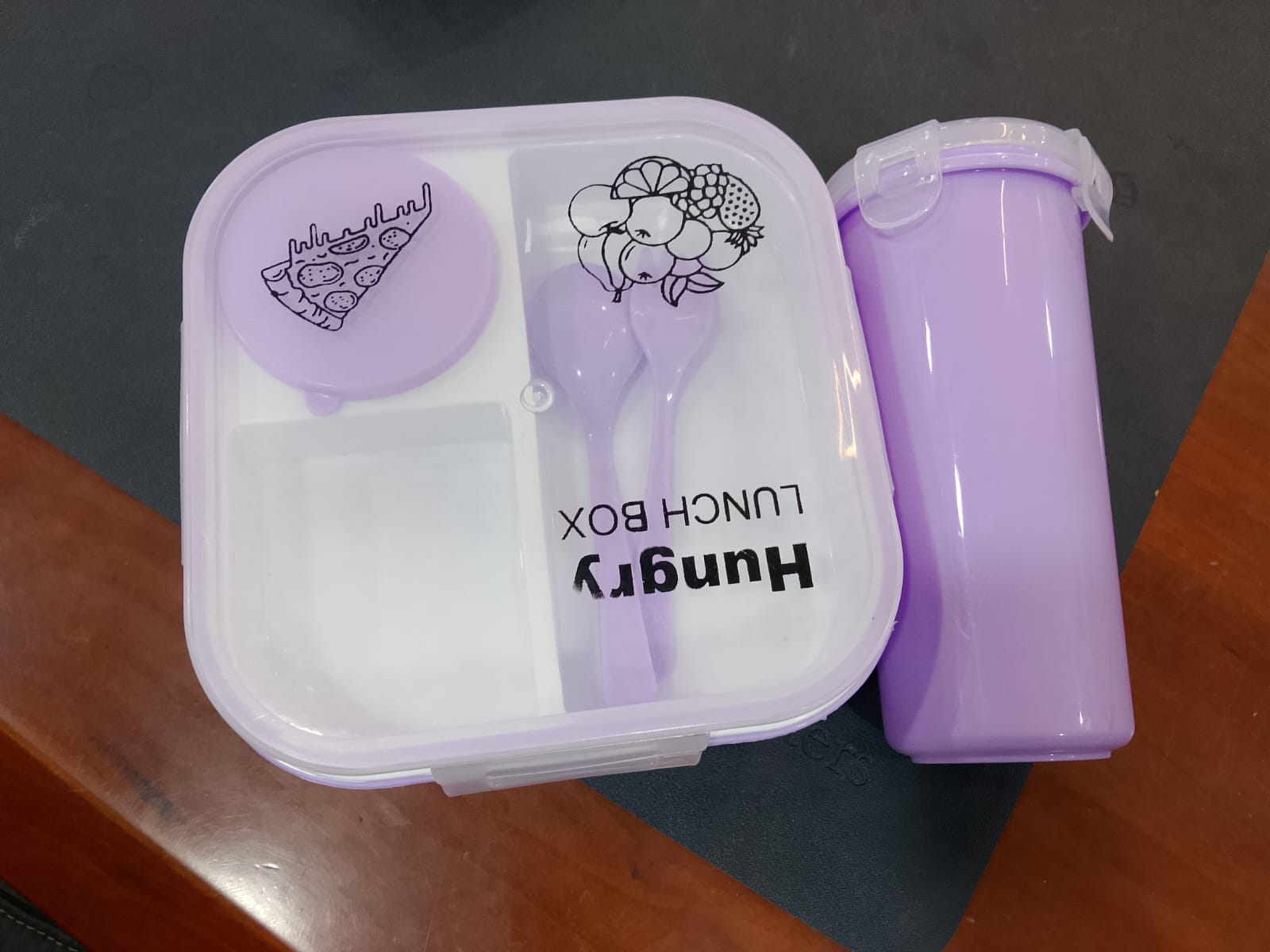 2-in-1 Lunch Box with Bottle & Spoon Set (Compact Meal Box)