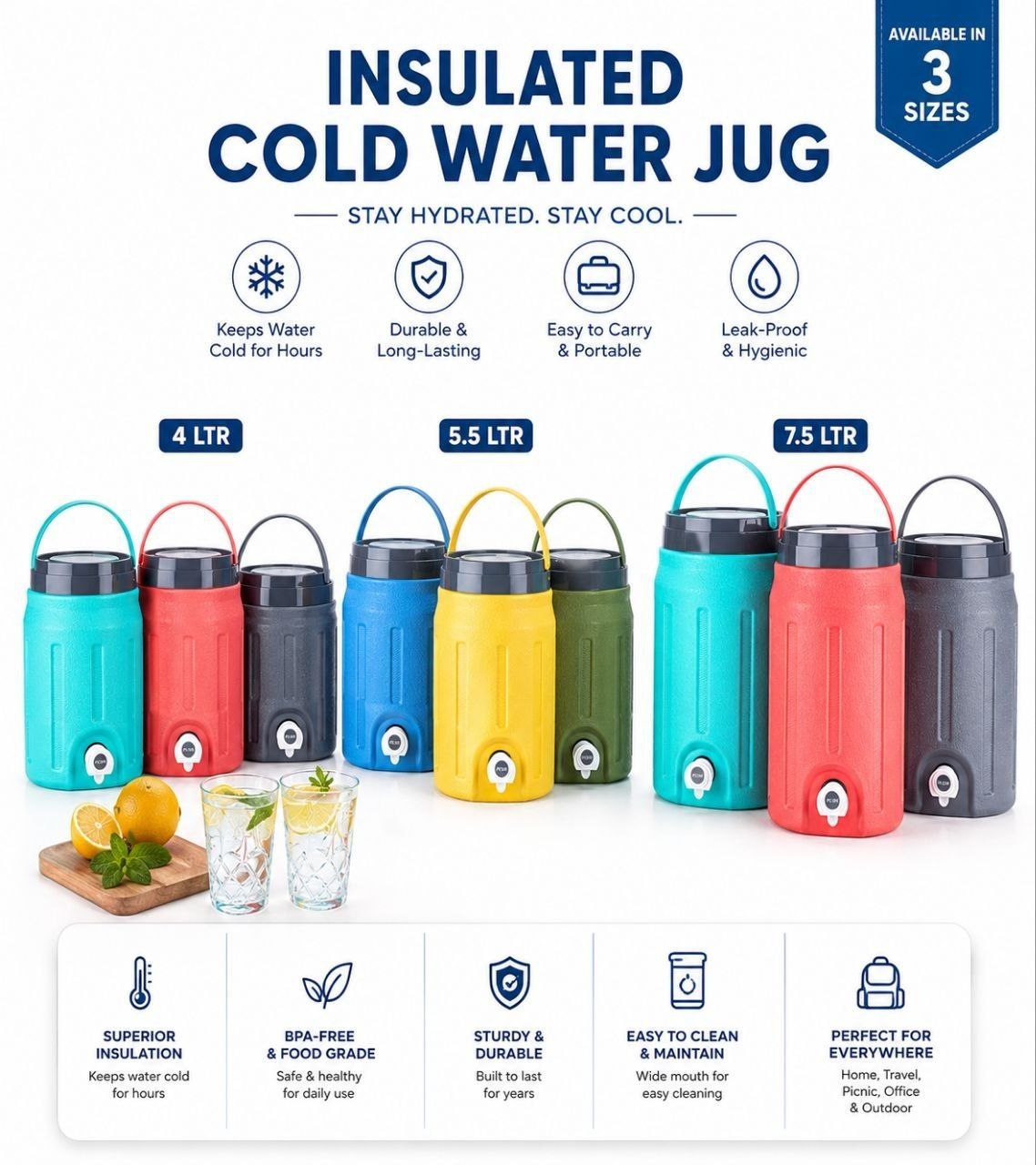 Cold water jug