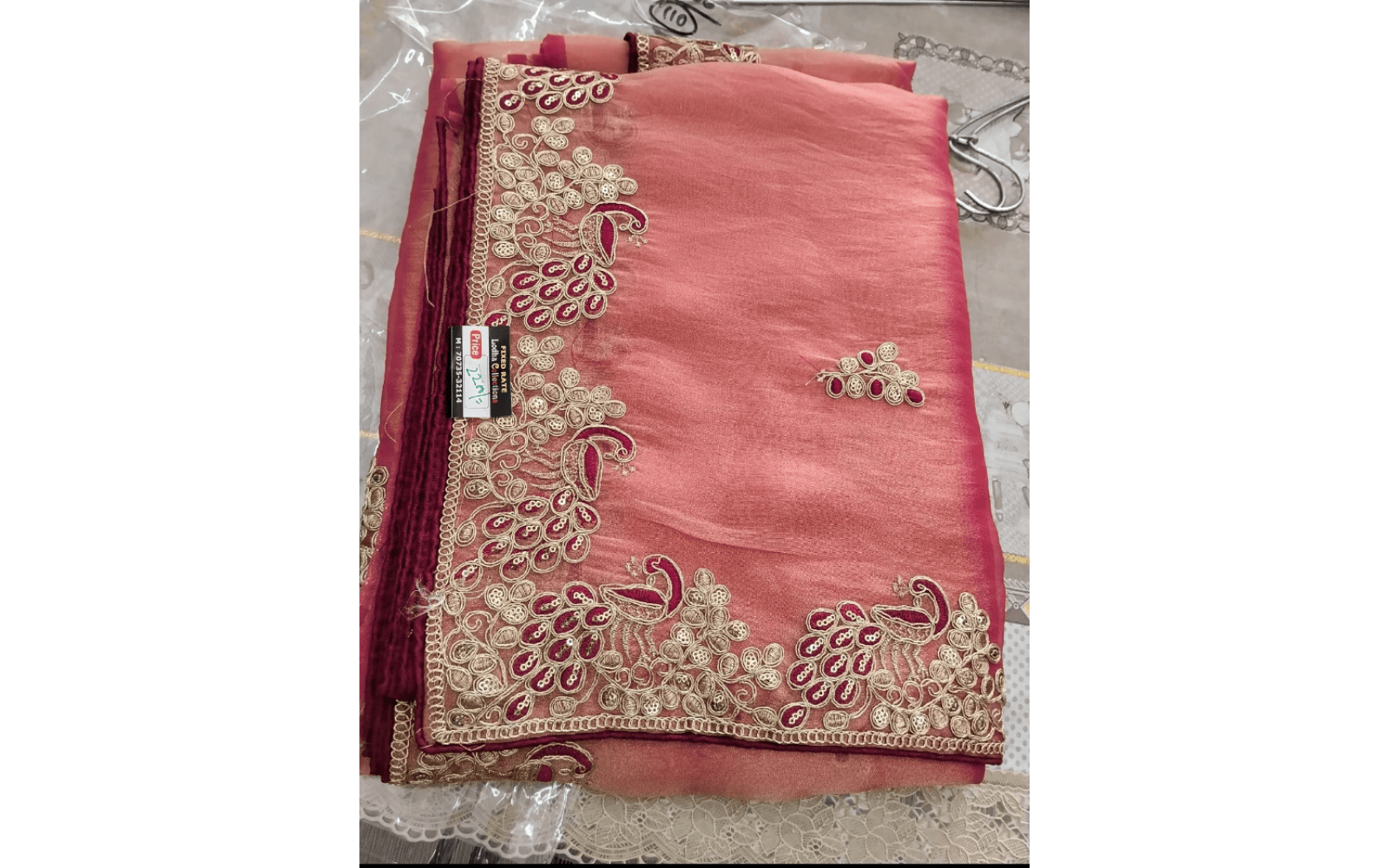 Tissue Organza Gotapatti Work Saree