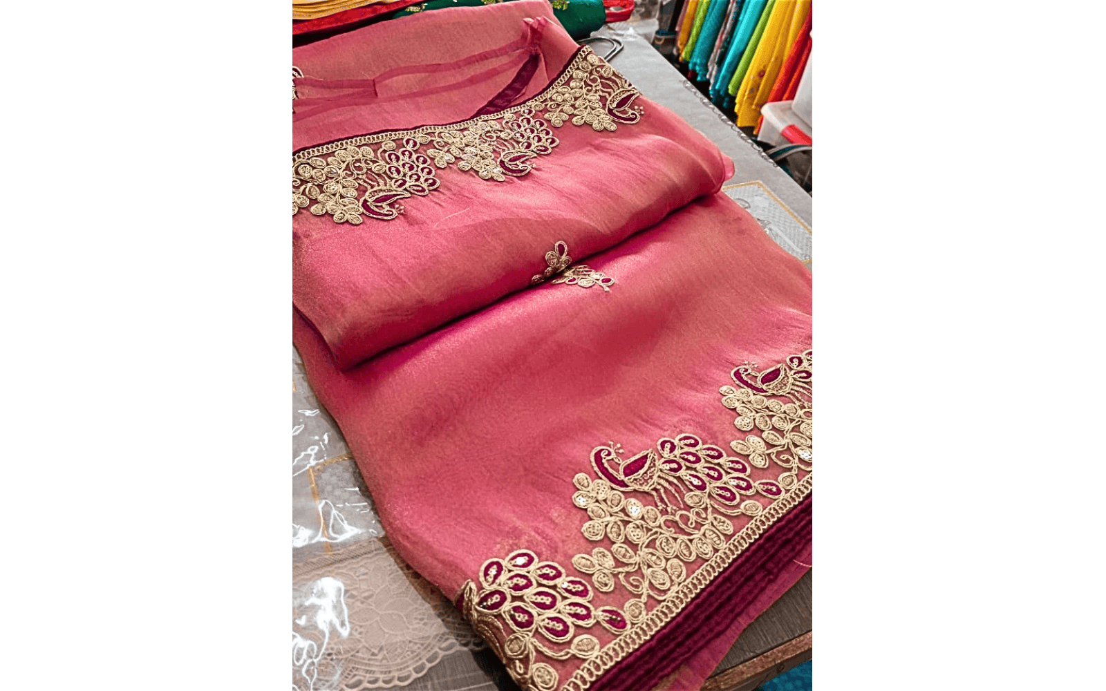 Tissue Organza Gotapatti Work Saree