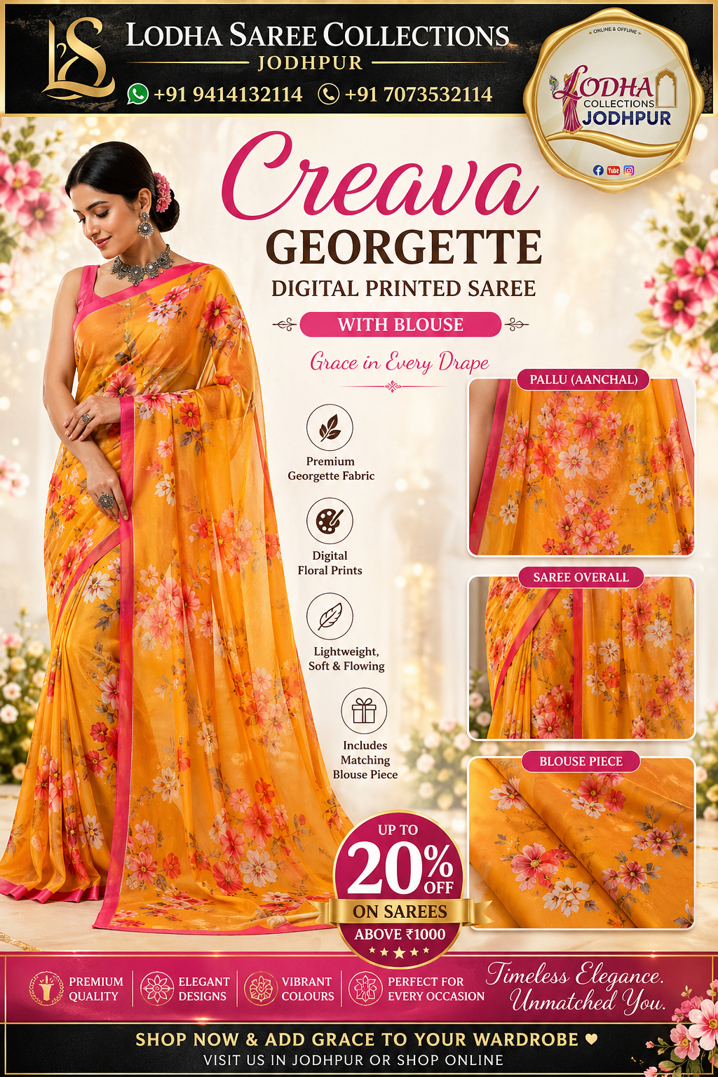 Branded Creva Georgette Saree