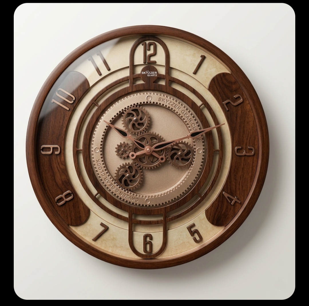 Skyzzer Vintage Steampunk Mechanical Gear Wall Clock