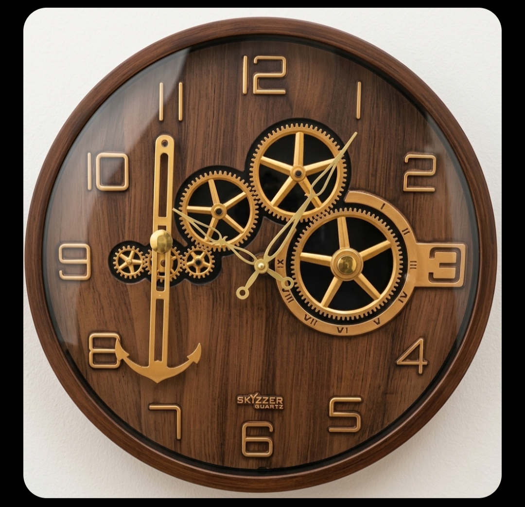 Skyzzer Quartz Steampunk Nautical Gear Wall Clock