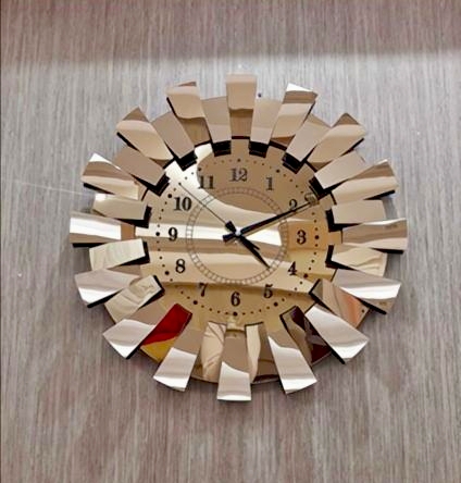 Radiant Sunburst Gold Mirror Wall Clock