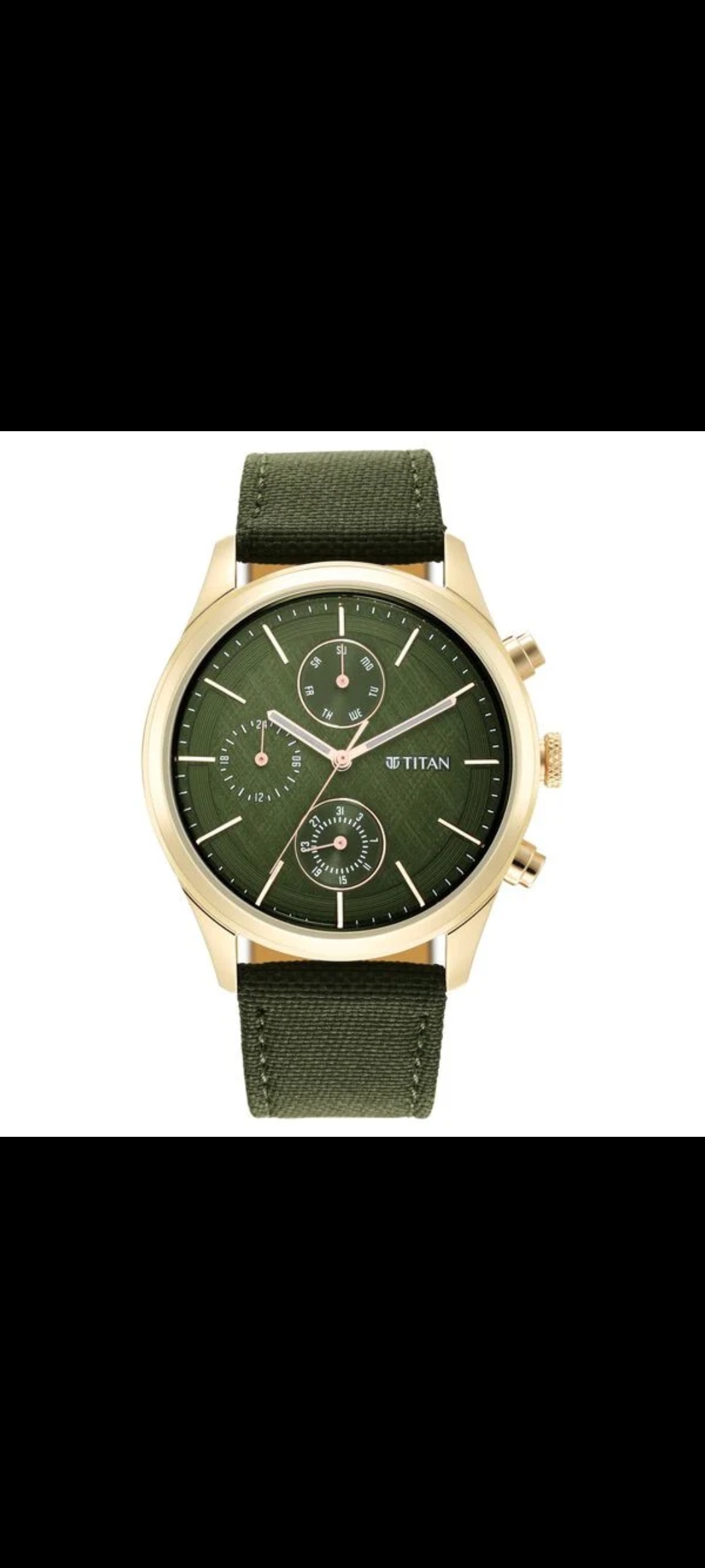 Titan Neo Workwear Men’s Multi-Function Watch (Olive Green Dial & Strap)