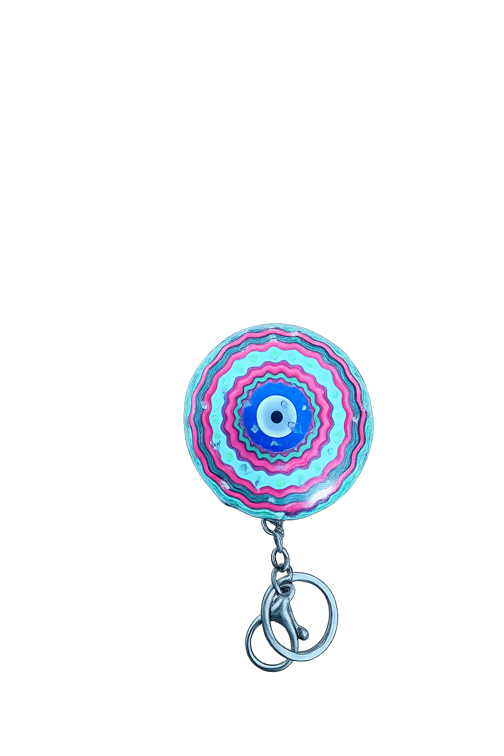 Colorful evil-eye keychain