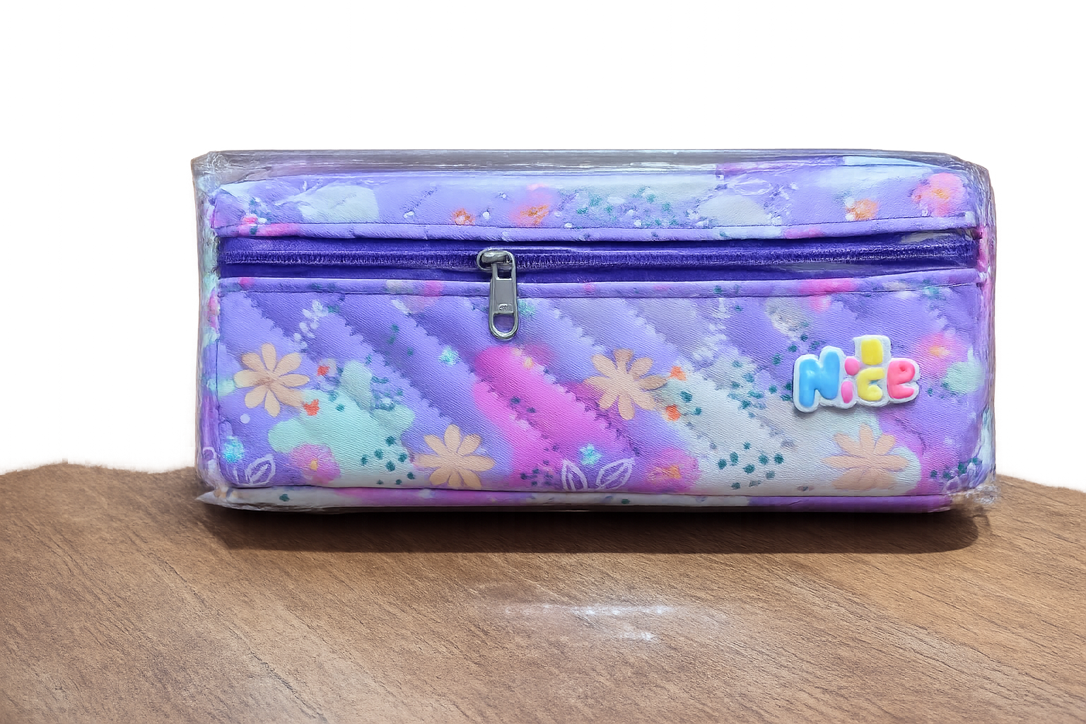 Floral purple pencil pouch