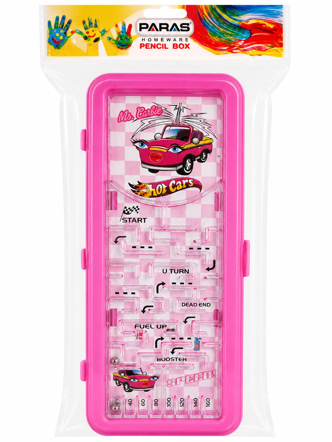 Cute pink game-style pencil box