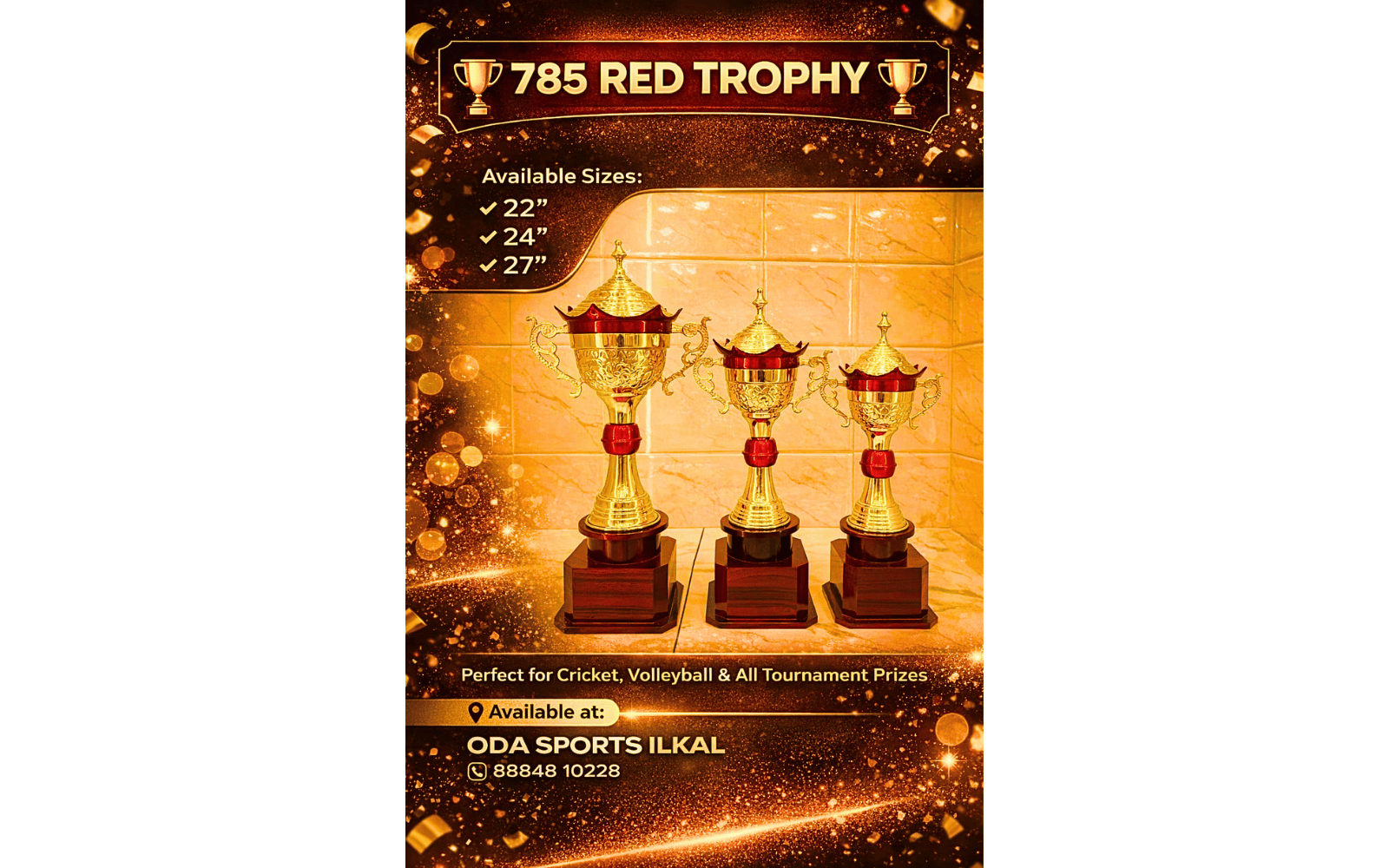 785 Red Premium Trophy – Classic Royal Cup Design