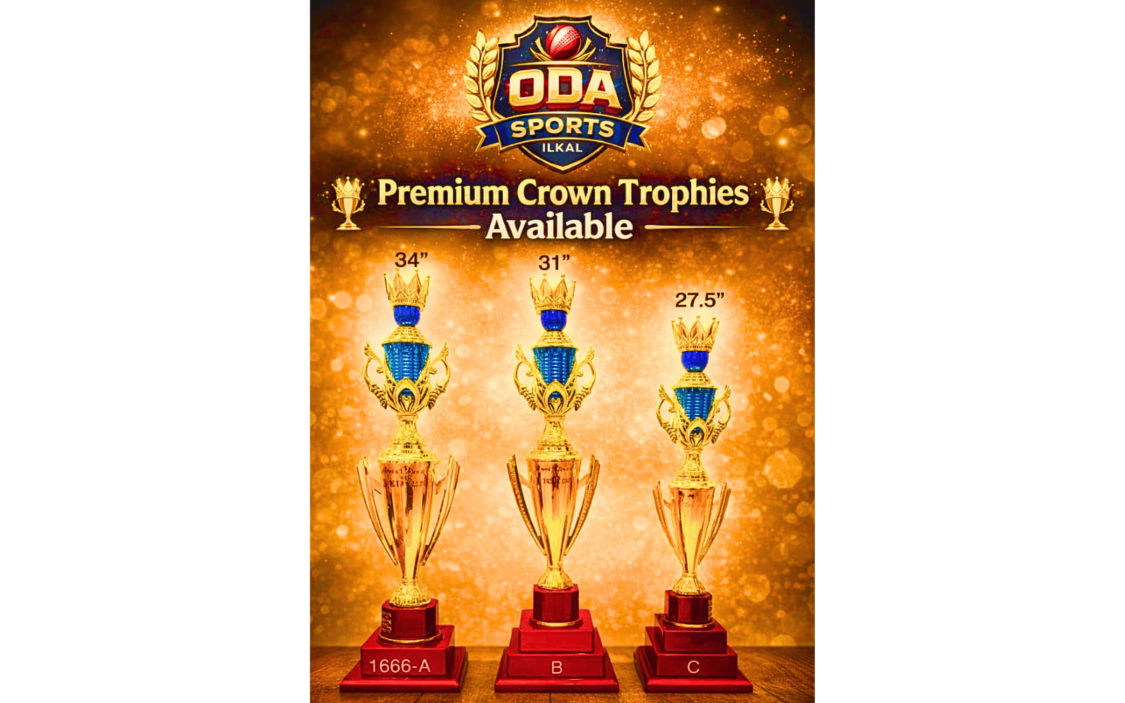 Premium Crown Trophy Set – Grand Champion Collection