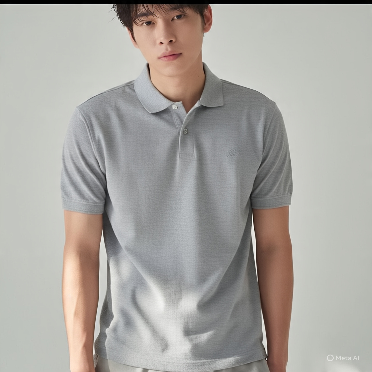 Men’s Cotton Polo T-Shirt – Gray