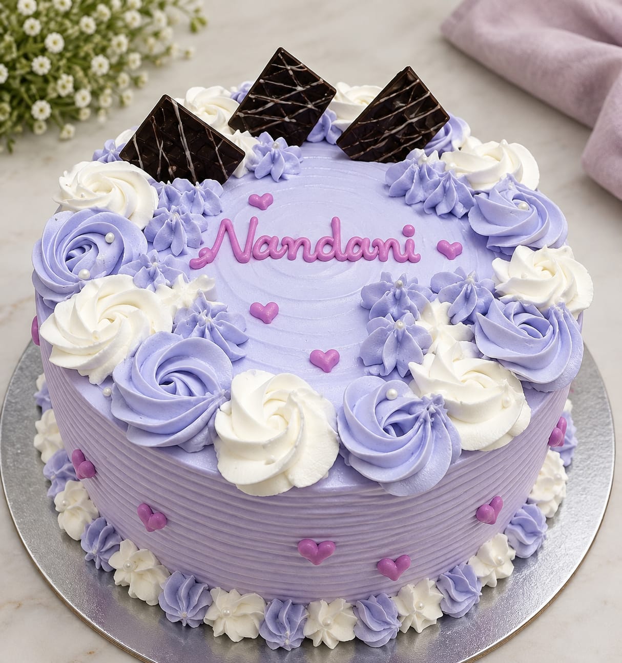 Chocolate lavender cake
