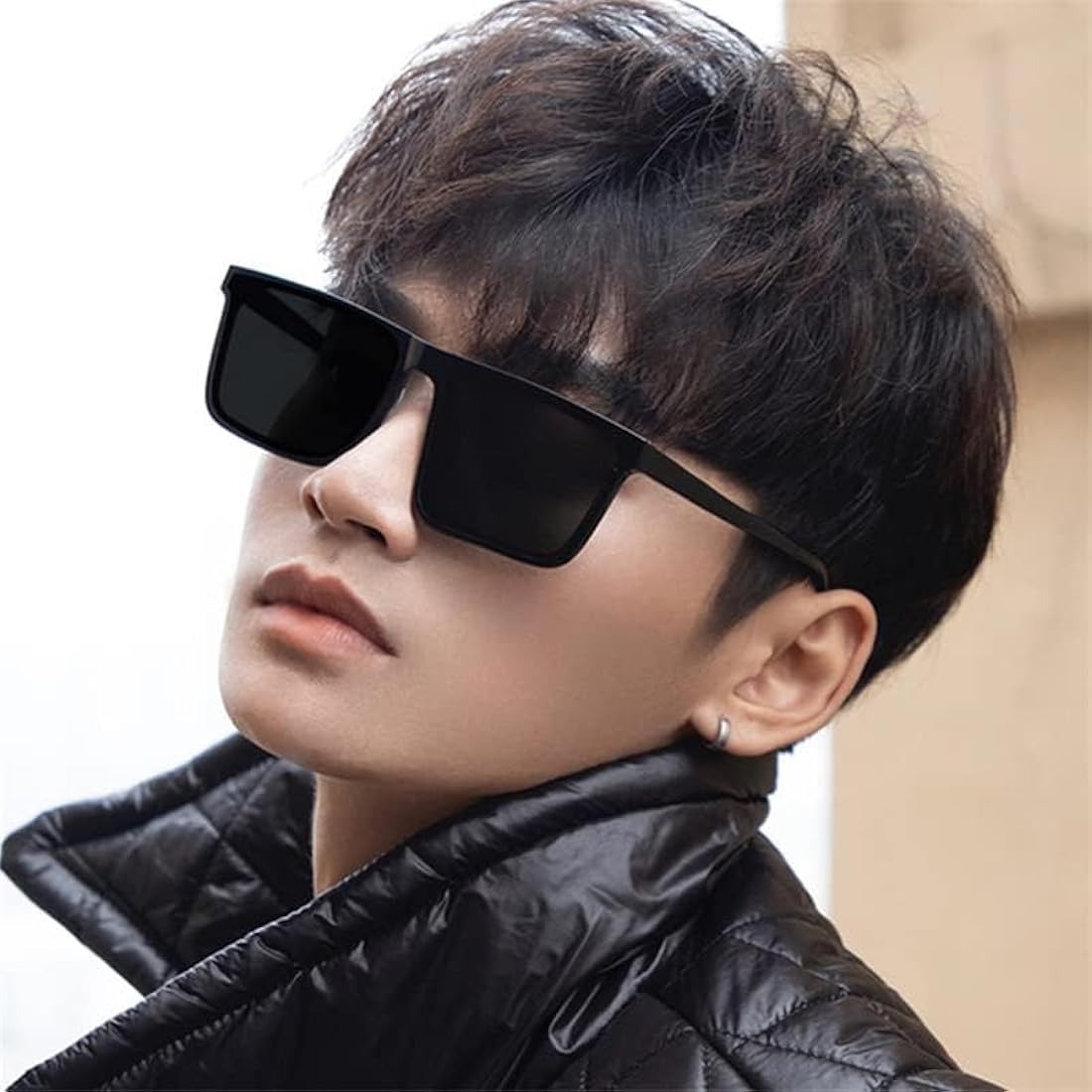 UPremium Matte Black Square Sunglasses | UV400 Protection | Fashion Eyewear