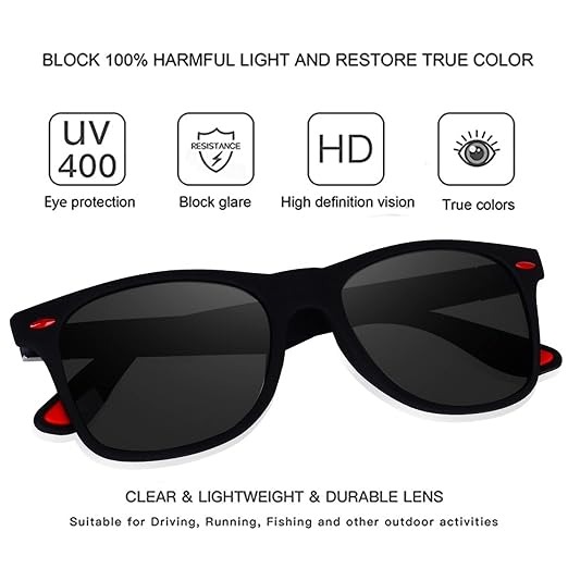 Classic UV400 Polarized Wayfarer Sunglasses for Men & Women | Anti-Glare Outdoor Eyewear