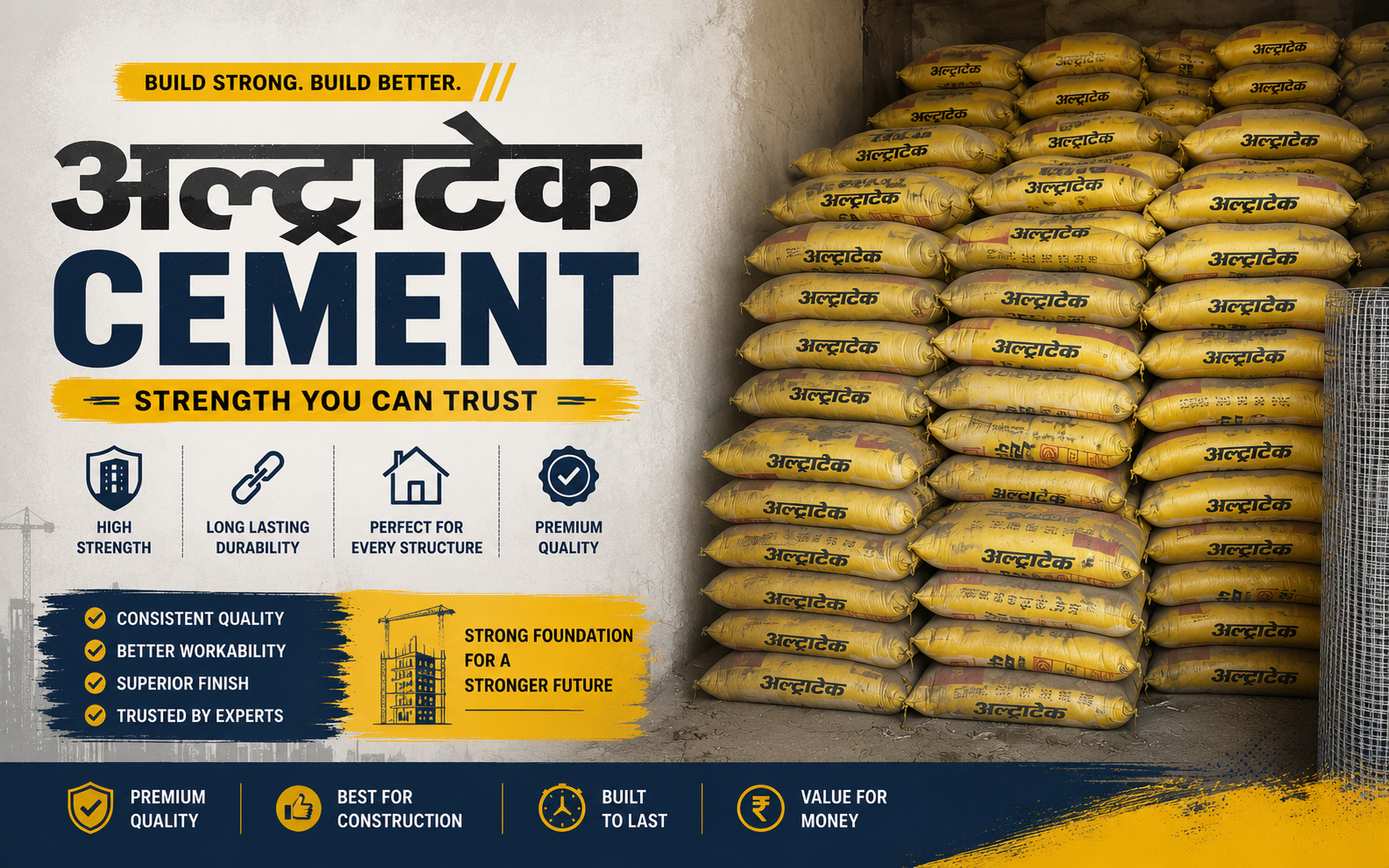 Premium Construction Cement | High Strength Building Cement