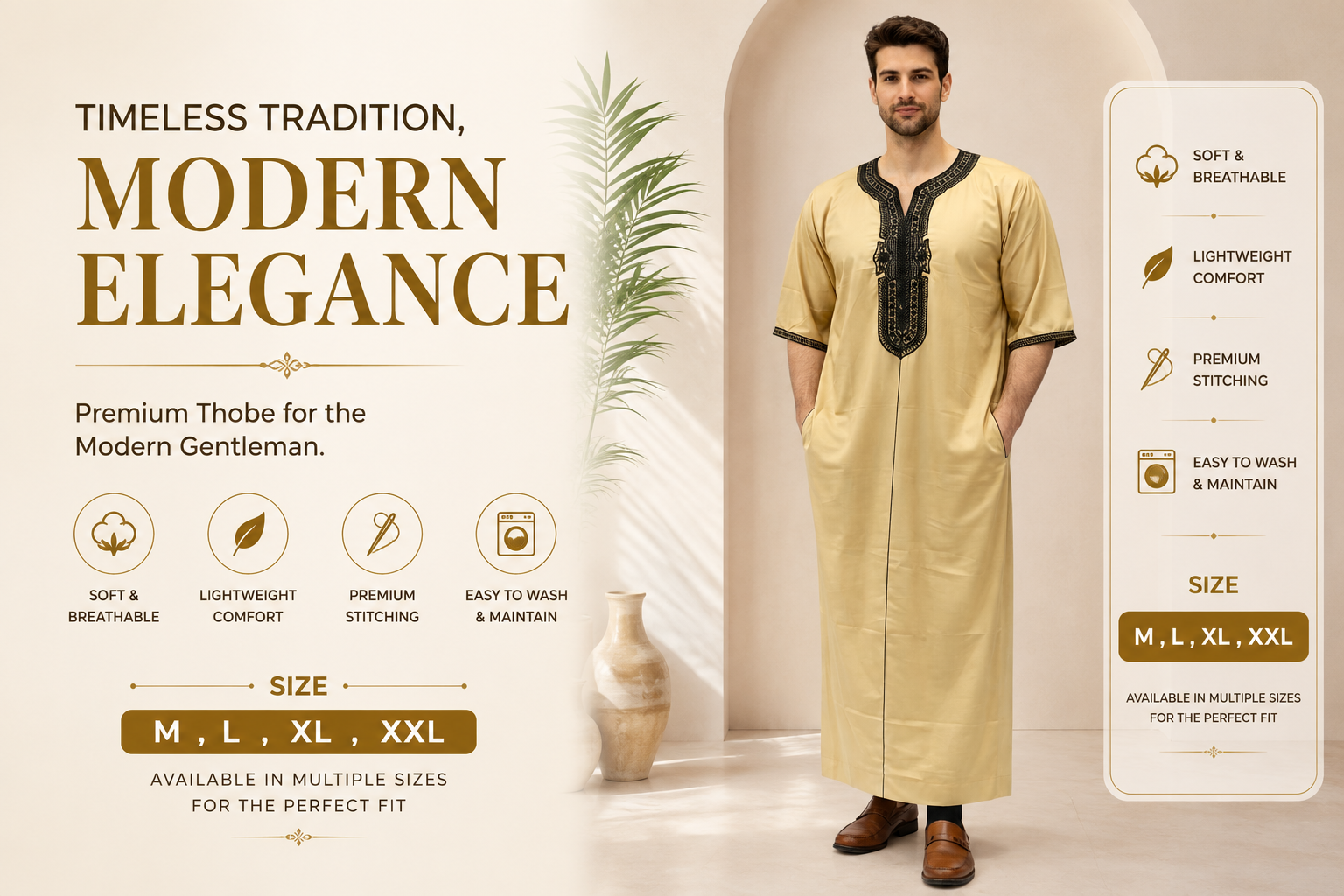 Sage Green Moroccan Kaftan | Premium Islamic Robe