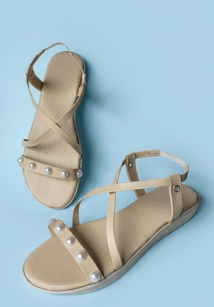 Women's Pearl Slingback Sandals (Beige)