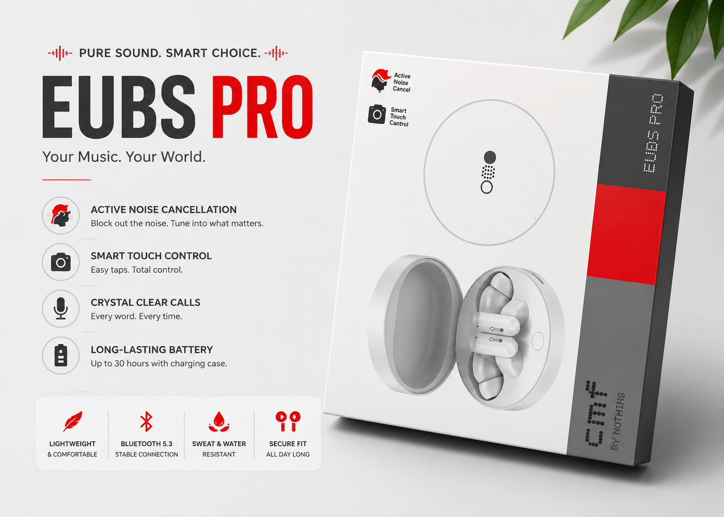 TWS Bluetooth Earbuds | Wireless Earphones with Charging Case