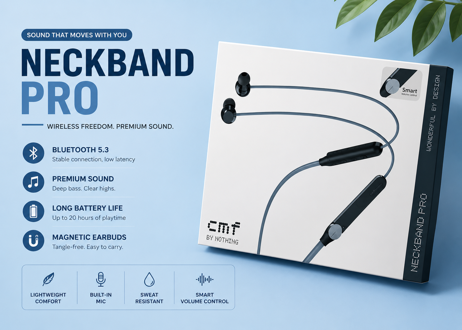 Wireless Neckband Bluetooth Earphones