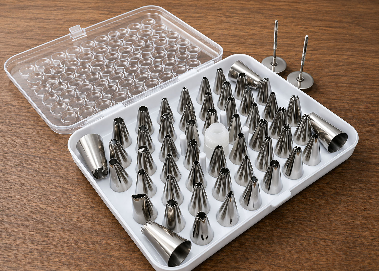 Professional Cake Decorating Nozzle Set | Stainless Steel Icing Tips Kit with Storage Box