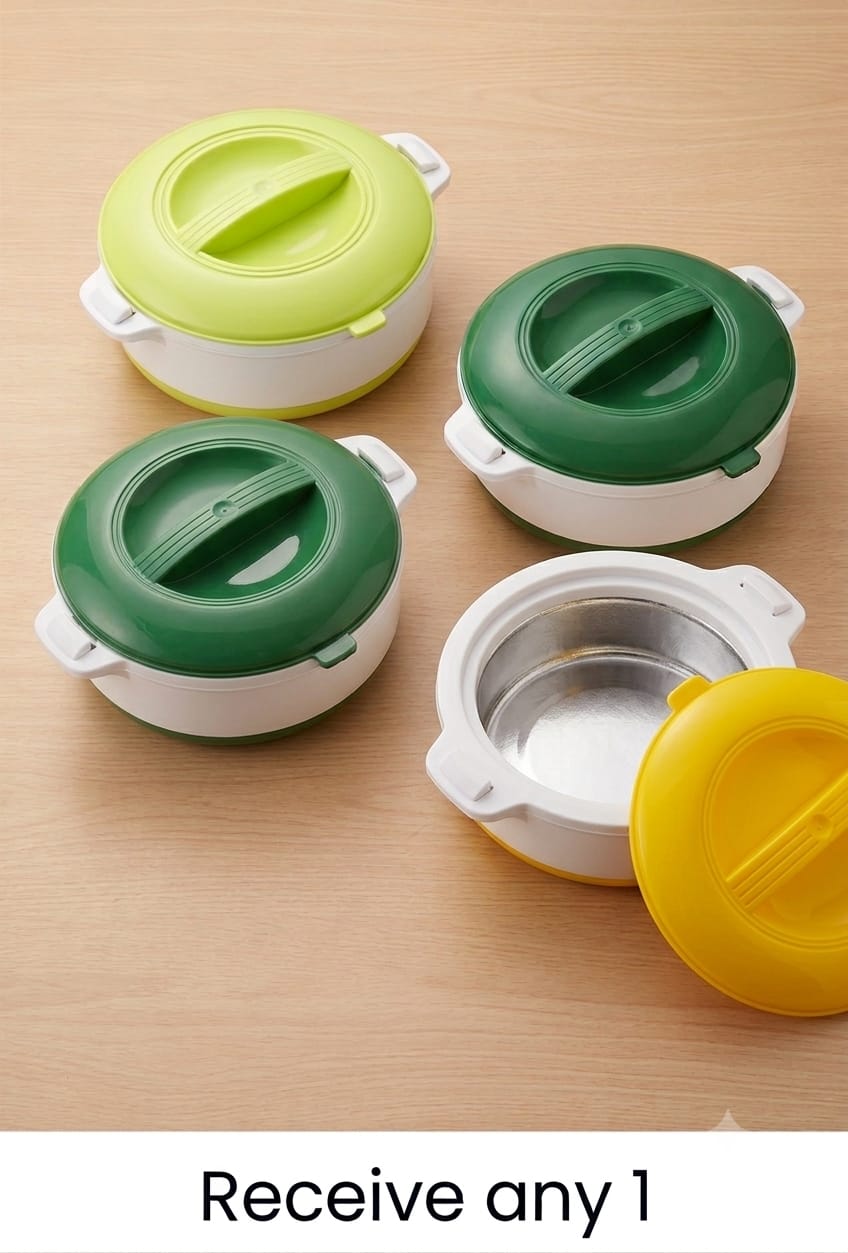 Round Insulated Food Storage Container with Lid | Portable Lunch & Meal Box