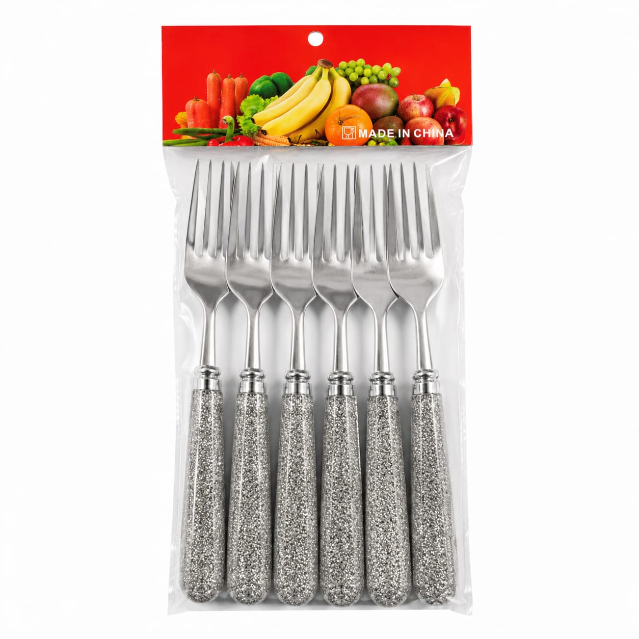 Multicolore fork and spoon pack of 6