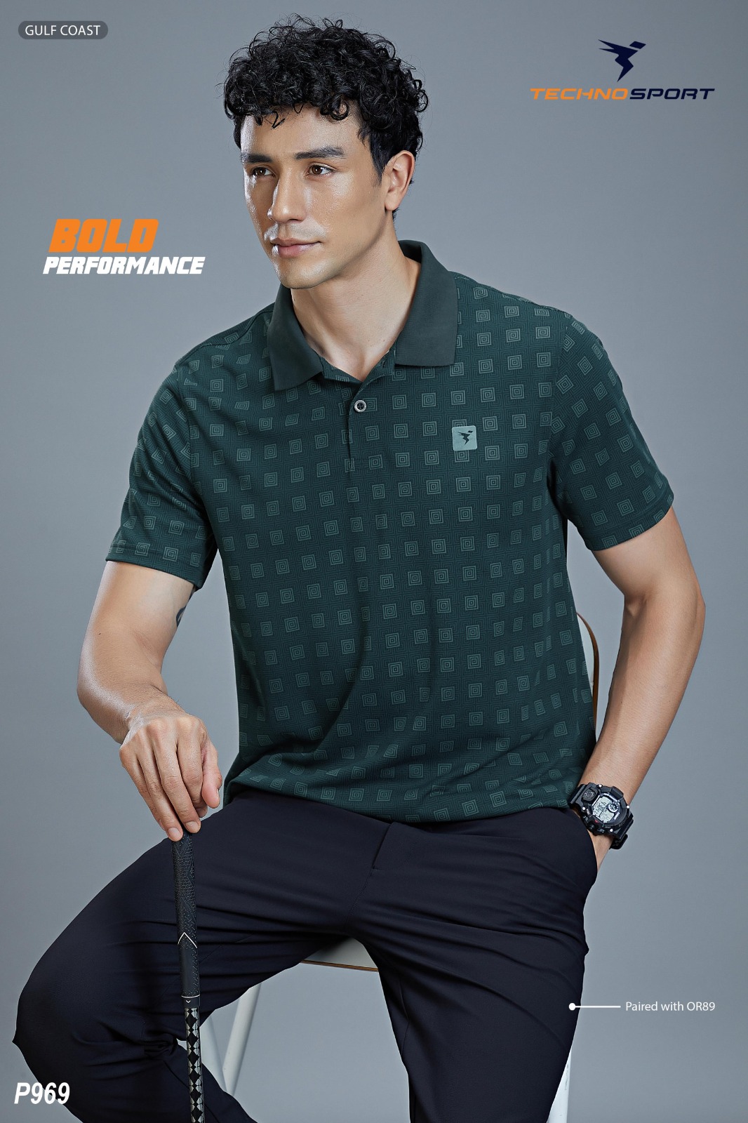 Men's Printed Polo T-Shirt – P969