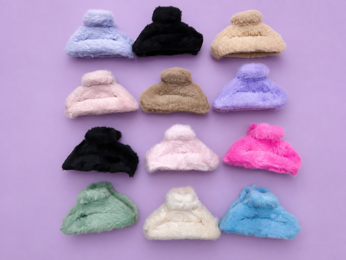 D-shape furr hair claws