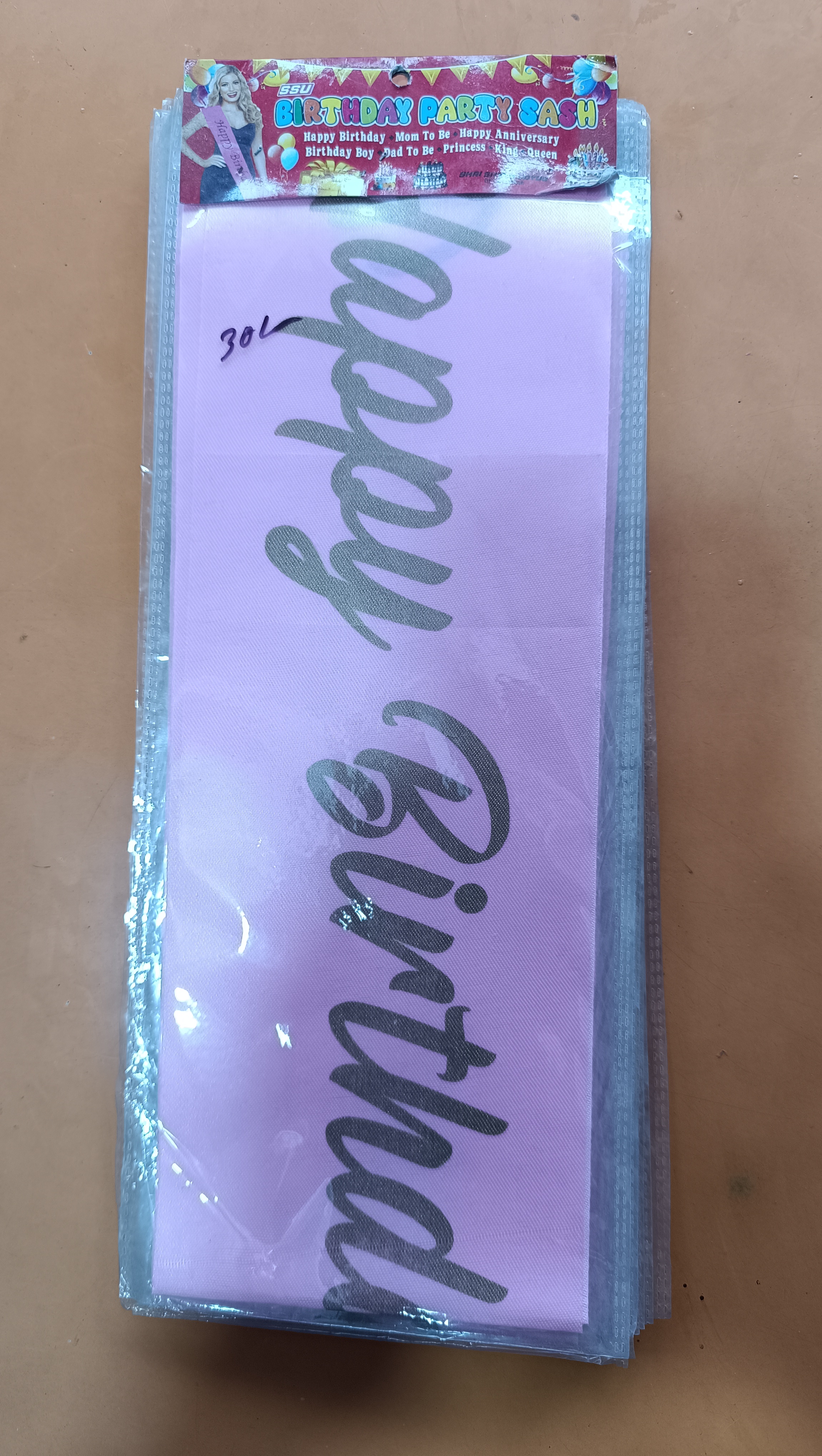 Birthday party sash