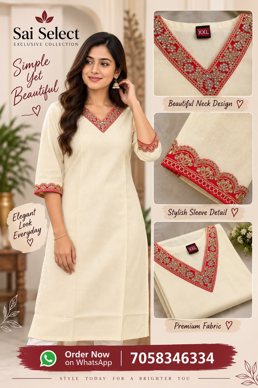 Off-White  Kurti