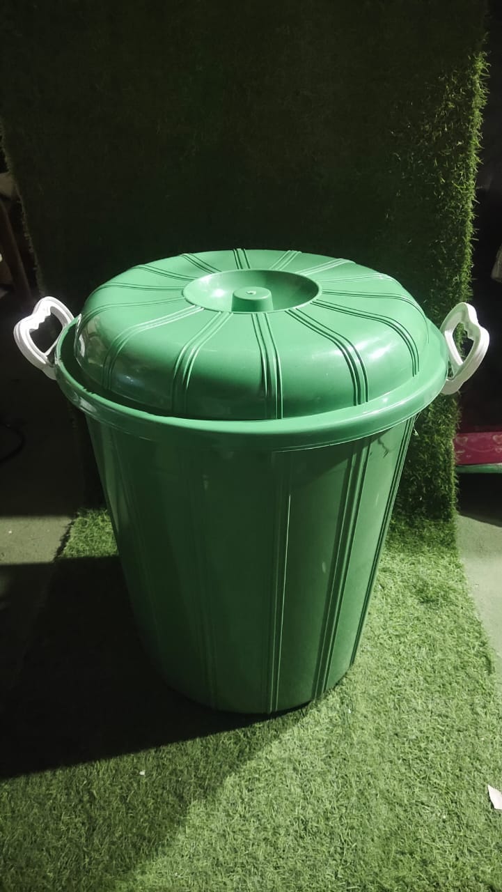 Heavy-Duty Green Plastic Household Bucket with Lid