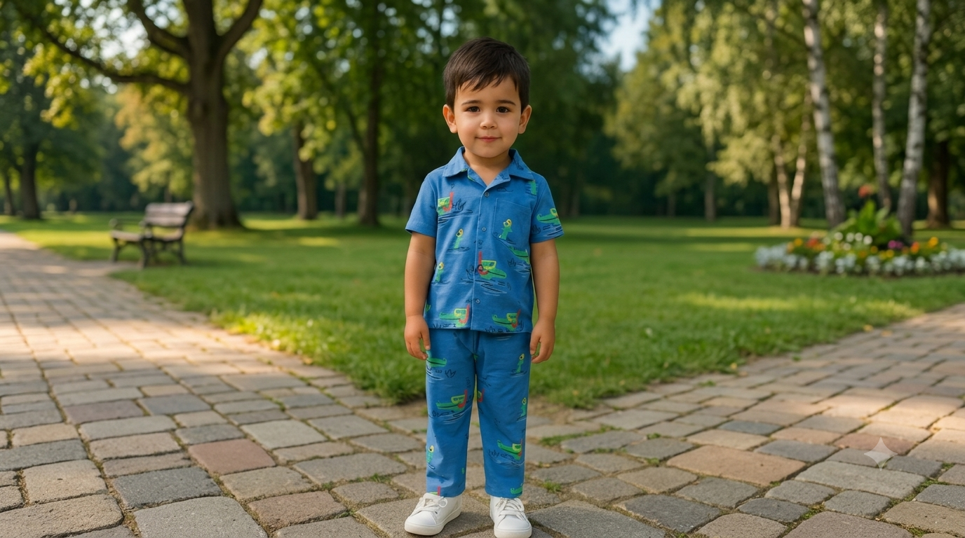 Boys' Fun All-Over Print Short-Sleeve Shirt & Pants Set