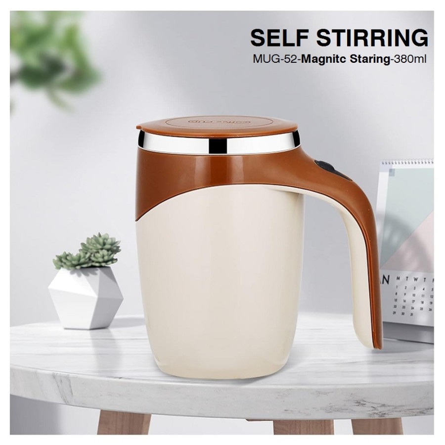 Self stirring cup